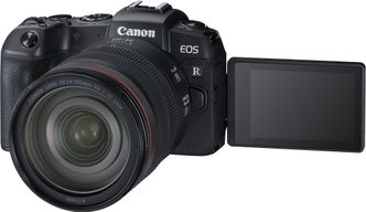 To søkere: Som andre kamera i denne klassen har EOS RP to søkere. En OLED-skjerm der den optiske søkeren satt og en 3 tommer LCD-skjerm som er hengslet til huset. Foto: Canon