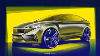 Designskisse av elbilkonseptet Skoda viser i Genéve. Illustrasjon: Škoda Auto