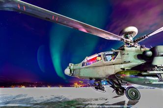 Kamphelikoptrene har gjennomført skarpskyting natt og dag i forbindelse med Clockwork-øvelsen. Foto:  Cpl Jamie Hart