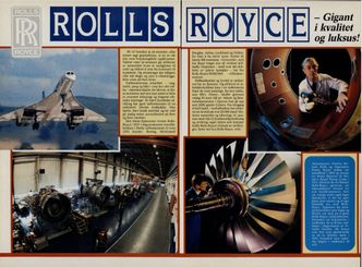 Concorde var et blikkfang da Rolls-Royce reklamerte i TU i 1990. Foto: TU arkiv
