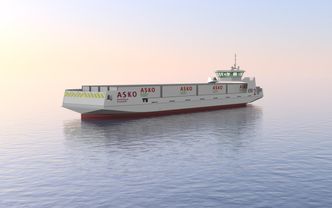 Sjødronene konstrueres for at lasting og lossing primært skjer via fronten. Illustrasjon:  Naval Dynamics