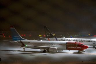 Et av Norwegians Boeing 737 Max 8-fly på Gardermoen da de ble satt på bakken 12. mars. Foto: Poppe, Cornelius