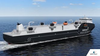 Forsyningsskipet har et nytt type lastehåndteringssystem. Illustrasjon: Wärtsilä