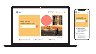 Eksempel på hvordan profilen vil bli synlig på digitale flater. Illustrasjonsfoto: Creuna