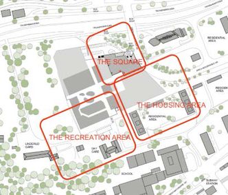 Citycons arkitekter ser for seg et omtåde for rekreasjon, et boligområde og et åpent torg.