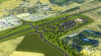 Planbilde fra Ånestad i Løten, der RV 3 og RV 25 i dag møtes ved Myklegard Kro. Foto: ViaNova Plan og Trafikk