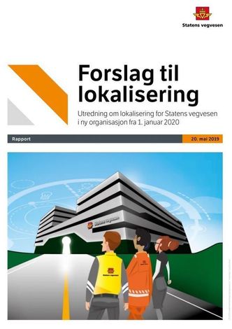 Forslaget til framtidig lokalisering av Vegvesenet ble overlevert Samferdselsdepartementet mandag. Foto: Faksimile av rapporten