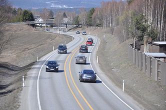 Midtdelerprosjektet starter ved avkjøringen til Mjøndalen. Foto: Kjell Wold Statens vegvesen