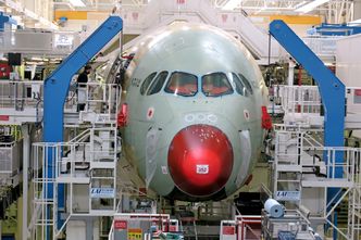 Et A350-900 for Japan Airlines på fabrikken i mai. Foto: Per Erlien Dalløkken