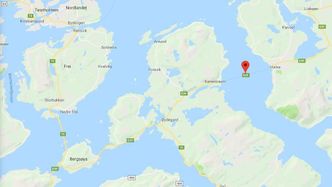 Halsa-Kanestraum forbinder Nordmøre med Trøndelag på E39. Ill:  Google Maps