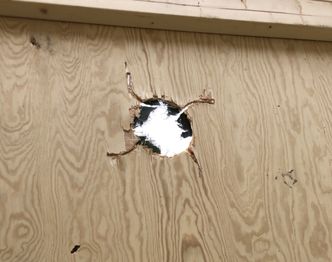 Avtrykk etter et ramjetmotorisert prosjektil i den første testen Nammo gjennmoførte i mai. Foto:  Nammo