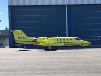 Learjet 35A fra Sverige som BSAA stiller med som kompenserende tiltak en periode framover. Foto: BSAA