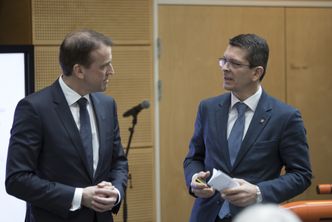 Kongsberg-sjefene Eirik Lie (t.v) og Geir Håøy Foto: TOR AAS HAUG