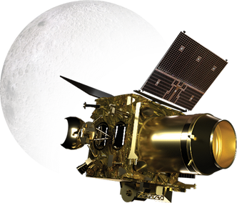 Banesonden veier 2379 kilo. Illustrasjon: ISRO