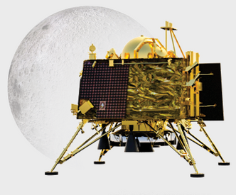 Landingsfartøyet, som veier 1471 kilo. Illustrasjon: ISRO