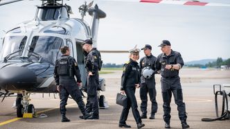 Politidirektør Benedicte Bjørnland sammen med sjef for Politiets helikoptertjeneste, Freddy Rotseth, under en demonstrasjon av AW169 11. juni. Foto: Eirik Helland Urke