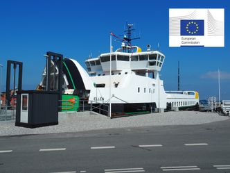 Danfoss Editron har levert drivlinje og ladesystem til Ellen. Fergen har 4,3 MWh batterikapasitet. Foto: EU H2020
