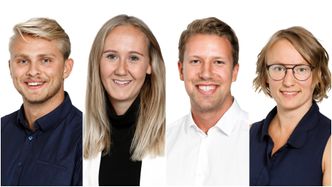 Jørgen Raste, Inger-Lise Utland, Martin Kjellevand og Ida Thorsrud er konsulenter i Sopra Steria. Foto: Sopra Steria