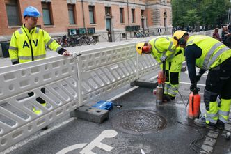 Her monteres de fem sensorene i Stortingsgata i Oslo. Foto: Mari Gisvold Solberg