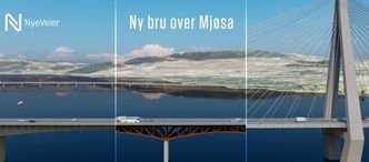 8. oktober kunngjør Nye Veier hvilke firmaer som skal konkurrere om Mjøsbrua. Illustrasjon: Nye Veier