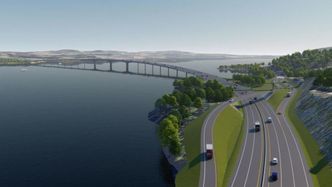 Byggingen av den nye E6-brua over Mjøsa skal starte i 2021, og være ferdig i 2025, om planene holder. Ill:  Nye Veier