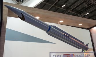 Ramjetmissil-konsept som Nammo vistge fram på DSEI i London tidligere i høst. Foto: Thorstein Korsvold