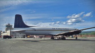 Dette er det tidligere Braathens-flyet i 1998 da det fløy for Air Cargo Express. Foto:  Helge Nyhus