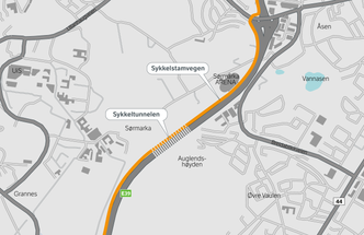 Tunnelen skal gå gjennom Auglendshøyden i Stavanger. Ill: Statens vegvesen