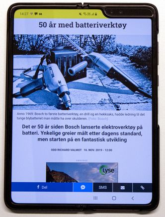 Nettbrett: Oppbrettet er Fold et lite, men skikkelig nettbrett. Foto: Odd Richard Valmot