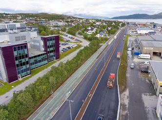 Firefeltsvegen strekker seg fra avkjøringen til Universitetssykehuset og 450 meter bort til byens nye industri- og havneområde i Breivika. Foto:  Erik Jenssen