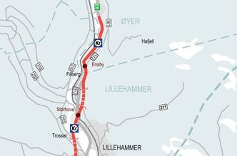 Strekningen Storhove-Øyer er den nordligste delen av E6-innlandet-prosjektet. Illustrasjon: Nye Veier