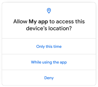 Eksempel på engangstillatelse til enhetens posisjon i Android 11. Illustrasjon: Google