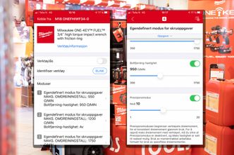 Muttertrekkerne i Milwaukees One Key-serie har et presisjonsmodus hvor du kan begrense tiltrekkingsmomentet i en app. Foto: Delta V