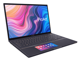 ProArt StudioBook X Pro kommer med en spesiell pekeplate som også fungerer som en ekstra skjerm. Foto: Asus