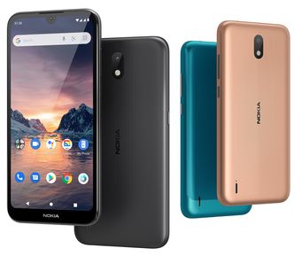Nokia 1.3 fås i tre ulike farger. Foto: HMD Global