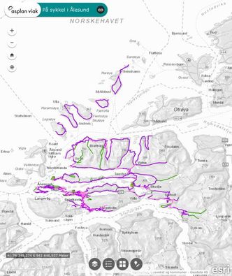 Et sykkelkart for hele den nye storkommunen. Illustrasjon: Asplan Viak