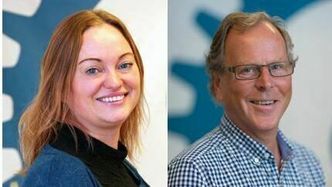 Regionsjef Marie Oftedal og distriktssjef Agder, Svein O. Myhrvold, Maskinentreprenørenes Forbund