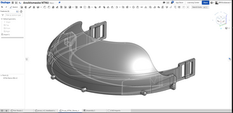 Slik ser bremmen på visiret ut i CAD-designprogrammet. Foto: NTNU