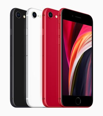 2020-modellen av Iphone SE kommer i tre ulike farger. Foto: Apple