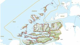 Utsnitt av kart over veistrekningene som inngår i driftskontrakt 1500 Ålesund. Illustrasjon: Møre og Romsdal fylkeskommune