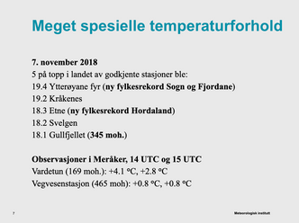 Fra den ene rapporten fra Meteorologisk institutt. Foto: MET