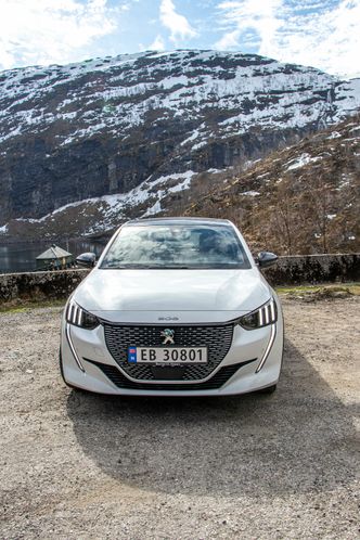 Peugeot e-208 var mest registrerte elbil i Frankrike i april. Foto: Marius Valle