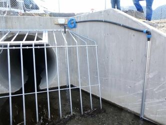 Smarte sensorer montert i stikkrenna nord for E6 Hundtorptunnelen. Foto:  Statens vegvesen