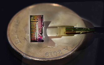 Med denne mikrokammen skal forskere i Australia ha satt ny hastighetsrekord for dataoverføring. Foto: Monash University
