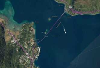 Tunnelen er cirka 3,4 kilometer lang. Illustrasjon:  Troms og Finnmark fylkeskommune