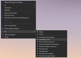 Høyreklikk for å opprette et nytt Autohotkey-skript.