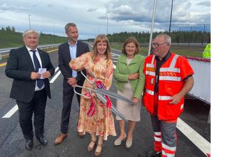 Kjell Inge Davik (f.v.), Ståle Rød, Ingelin Noresjø, Ingrid Dahl Hovland og Taale Stensbye. Foto: Lars Helge Rasch, Statens vegvesen