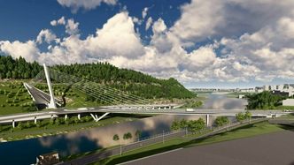 Slik vil Nydalsbrua bli seende ut, der den krysser Nidelva et stykke sør for Trondheim sentrum. Foto: Statens vegvesen