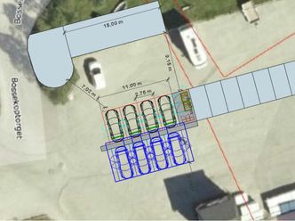 Slik foreslo Tesla til slutt å etablere stasjonen for å unngå Coop Finnmarks opsjonstomt. Faksimile: Tesla