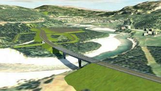 Svenningelvbrua skal bli på 150 meters lengde. Illustrasjon: Statens vegvesen